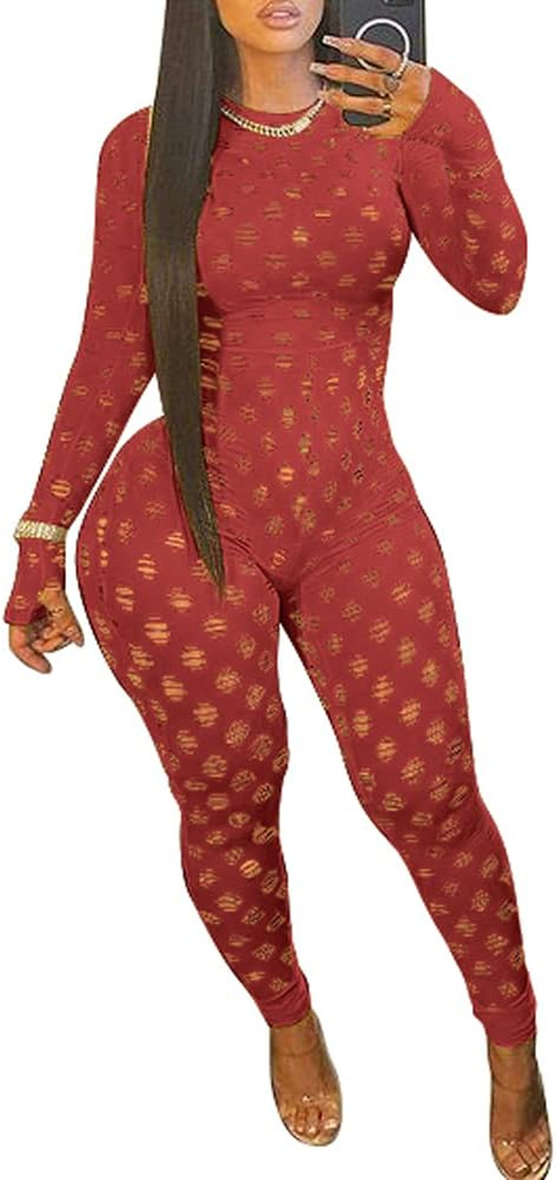 Sexy Club Outfits for Women One Piece Jumpsuits Long Sleeve Bodysuits Bodycon Leggings Pants Suits