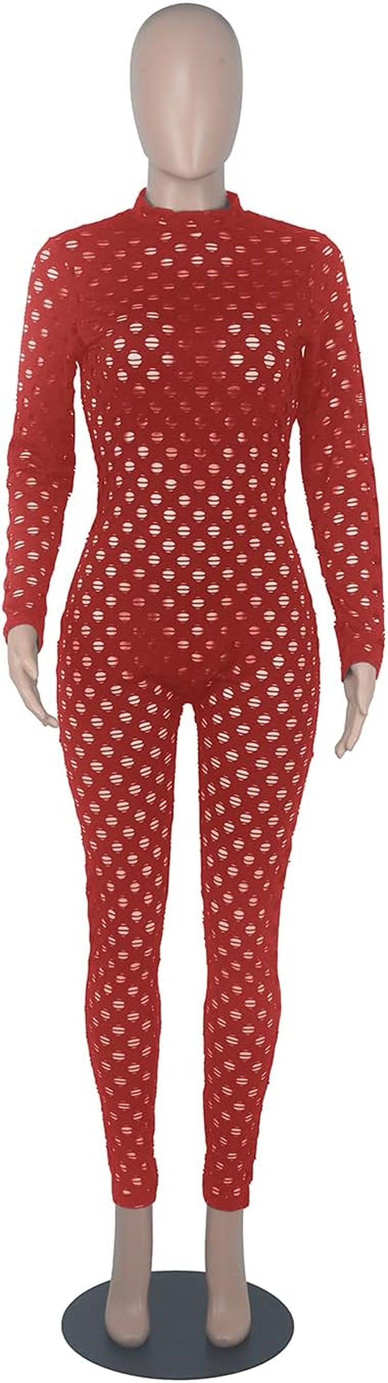 Sexy Club Outfits for Women One Piece Jumpsuits Long Sleeve Bodysuits Bodycon Leggings Pants Suits