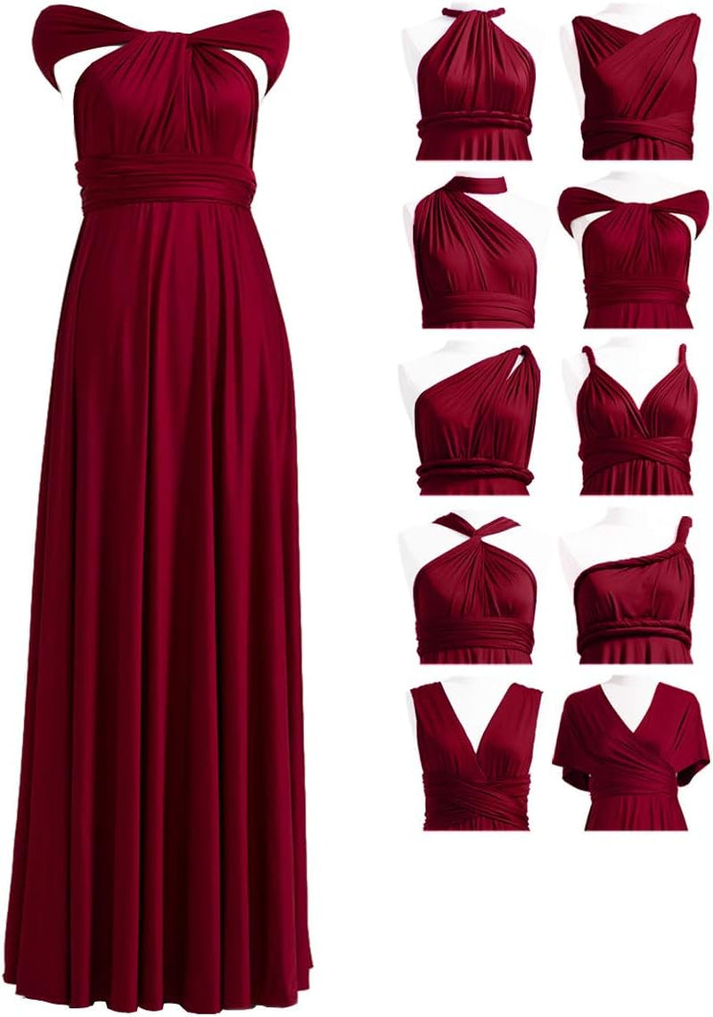 Maxi Infinity Dress for Bridesmaids, Convertible Multi-Way Wrap