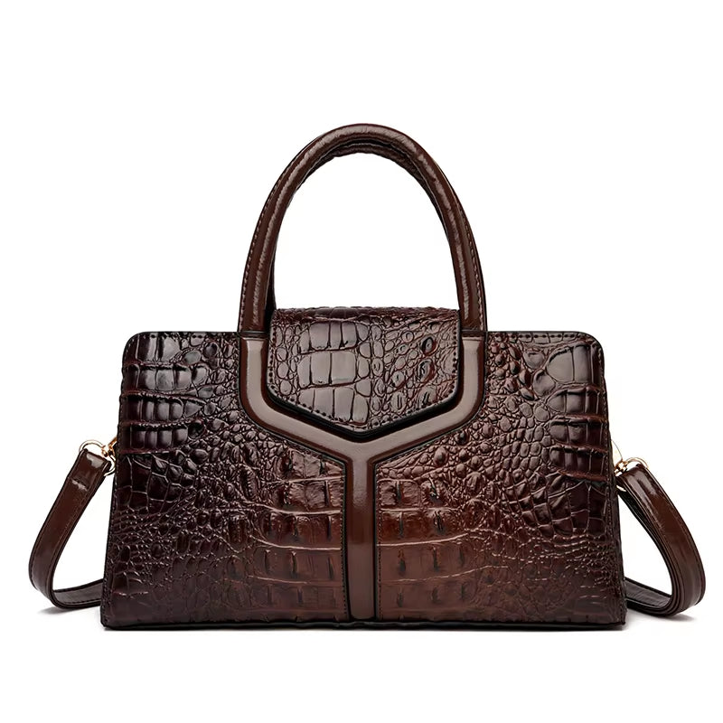 New Leather Women Messenger Bags Crocodile Female Crossbody Shoulder Hand Bags for Women 2023 High Quality Ladies Handbags