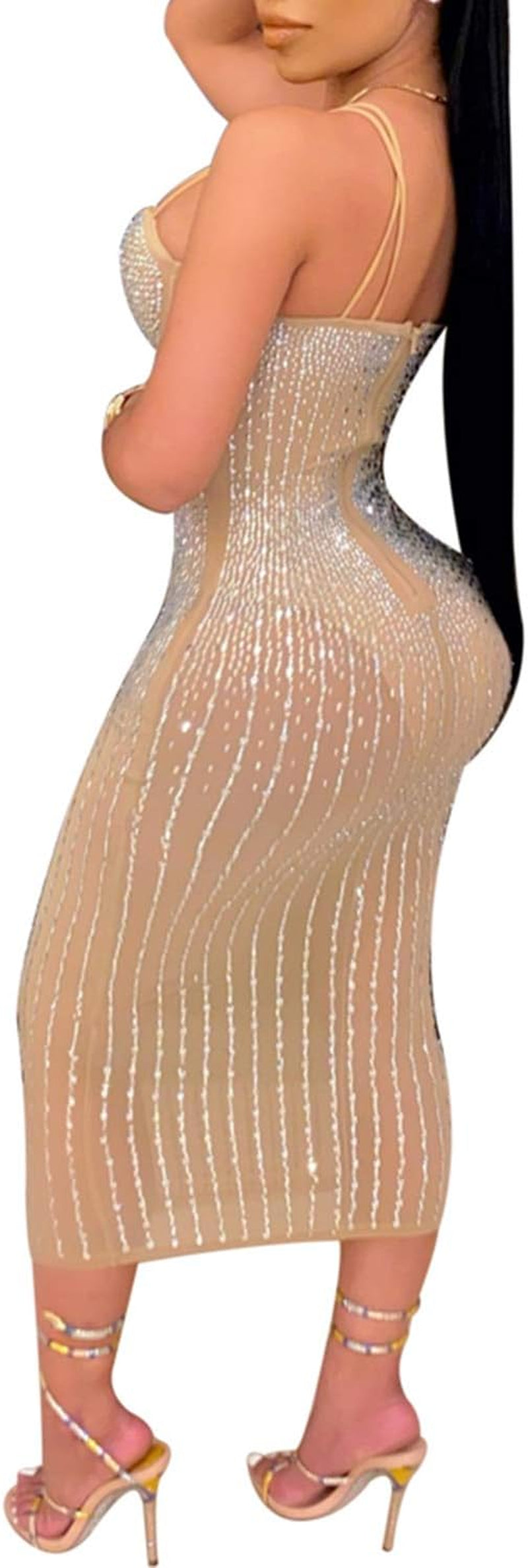 Women Long Sleeve Birthday Dresses Sexy Hot Diamond Process Sexy Dress Party Club Night Dress…