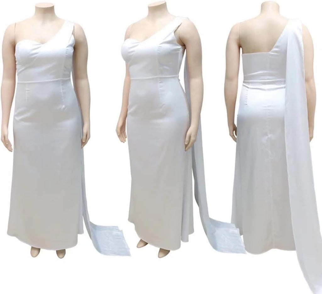 Womens plus Size Party Dress off Shoulder Dress Sleeveless Bodycon Satin Evening Pencil Maxi Dresss Champagne 2X