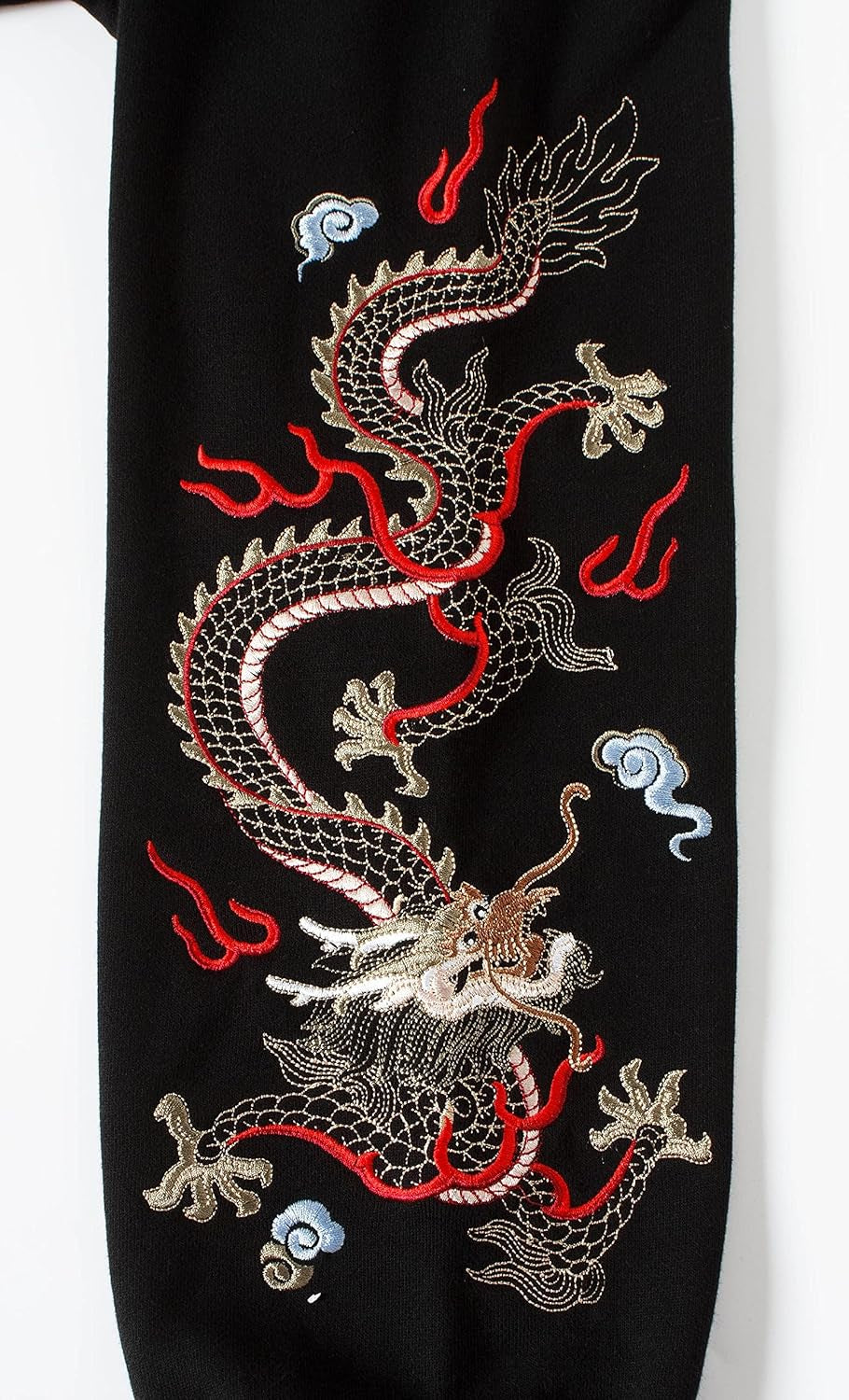 Streetwear Men'S Dragon Embroidered Heavyweight Graphic Hoodies