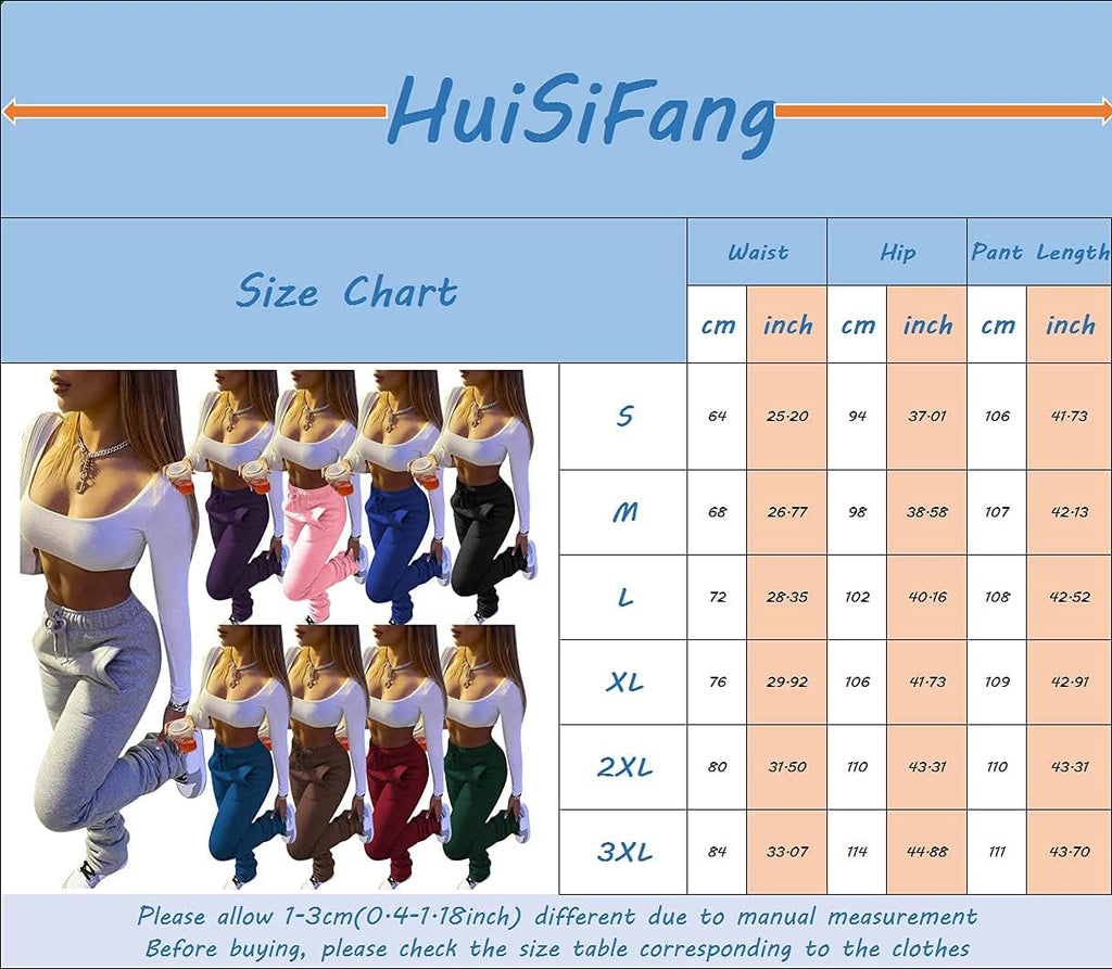 Women Stacked Pants Active Warm Fleece Sweatpants
