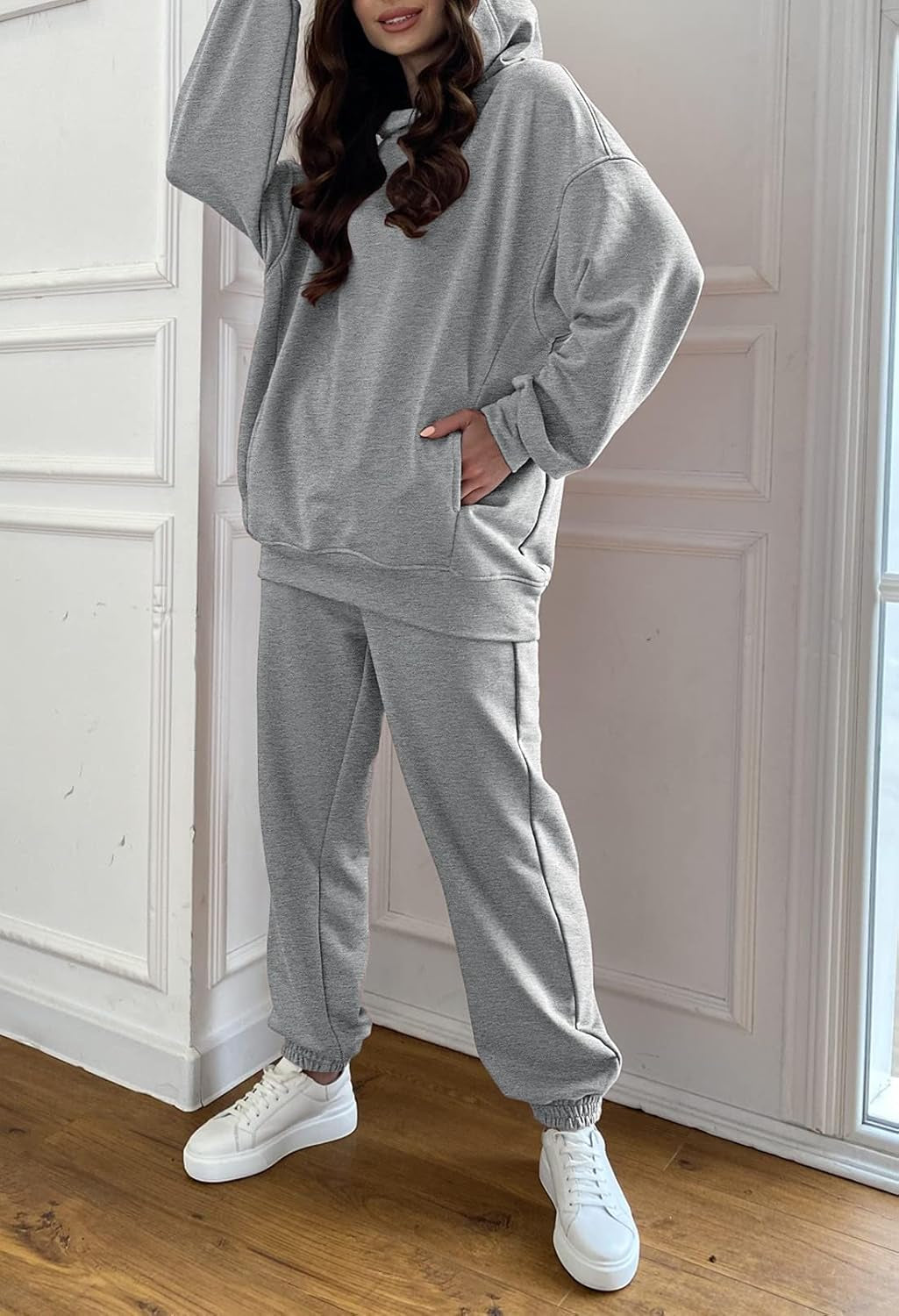 Women Hoodies Tracksuit Long Sleeve Sweatshirts Jogger Pant 2 Piece Outfits