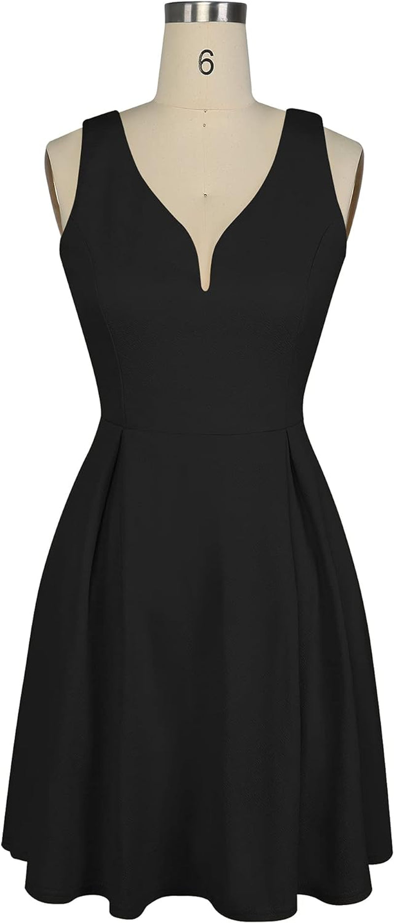 Women'S Sleeveless V Neck Casual Mini Dress Graduation Dinner Gowns Party Cocktail Dresses with Pockets OX366