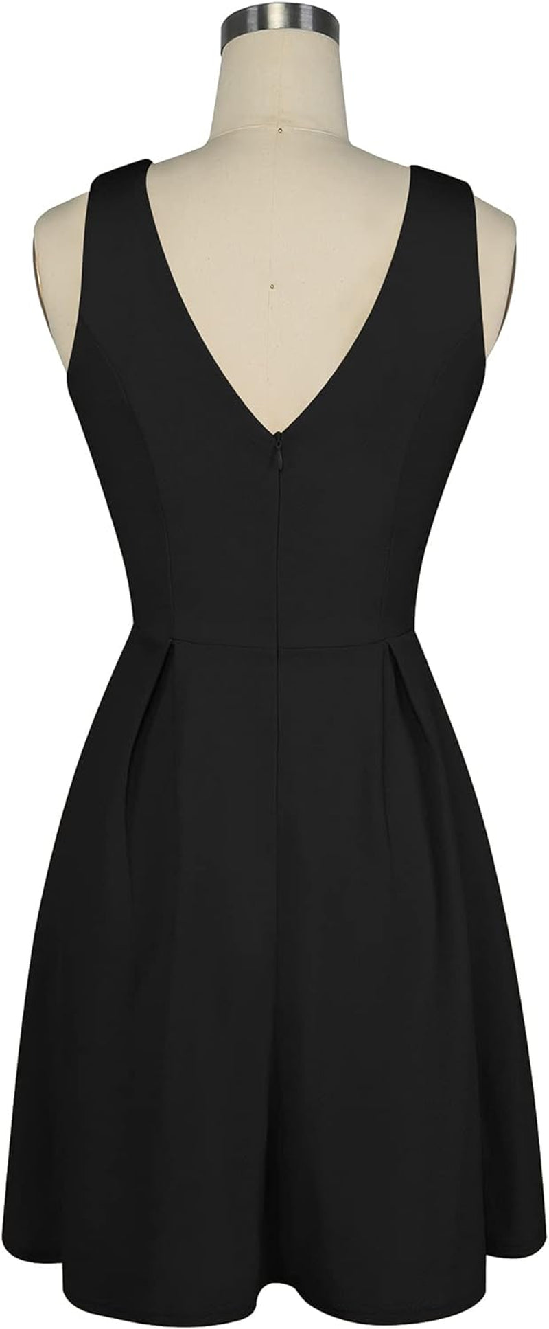 Women'S Sleeveless V Neck Casual Mini Dress Graduation Dinner Gowns Party Cocktail Dresses with Pockets OX366